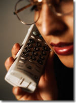 A woman on the phone