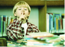 Boy in library