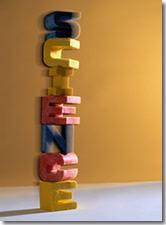 Children's blocks spelling out Science