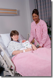 mother, newborn, baby, nurse, hospital